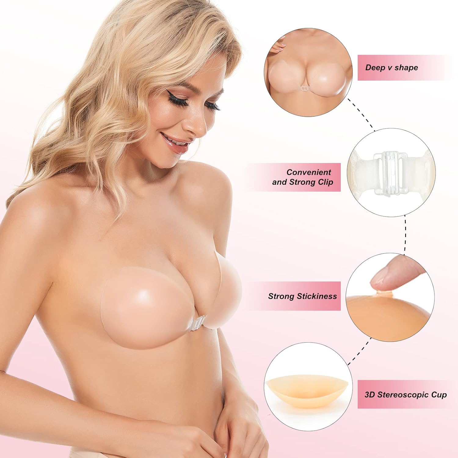 Sticky Bra Push Up Adhesive Br – Push Up Bra Silicone Bewertung und Preis