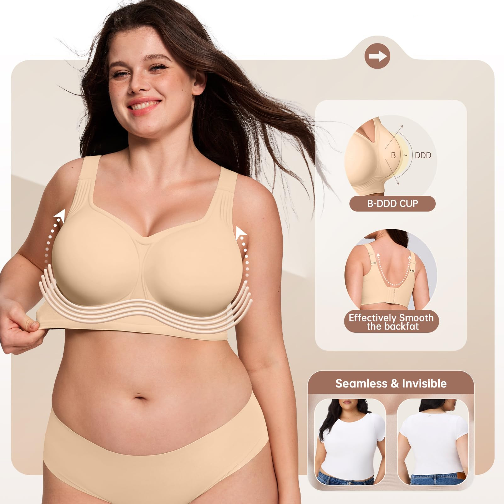 Plus Size Wireless Bra for Wom – Underwire Bra Padded Bewertung und Preis