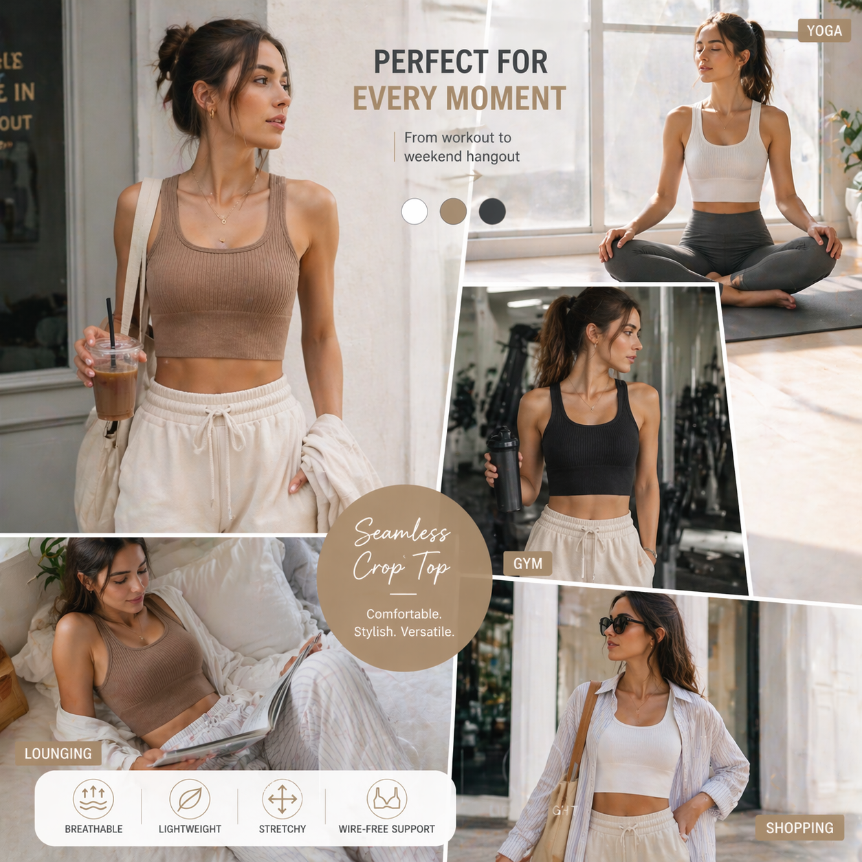 Women Seamless Ribbed Crop Top – T Shirt Bra Seamless Bewertung und Preis