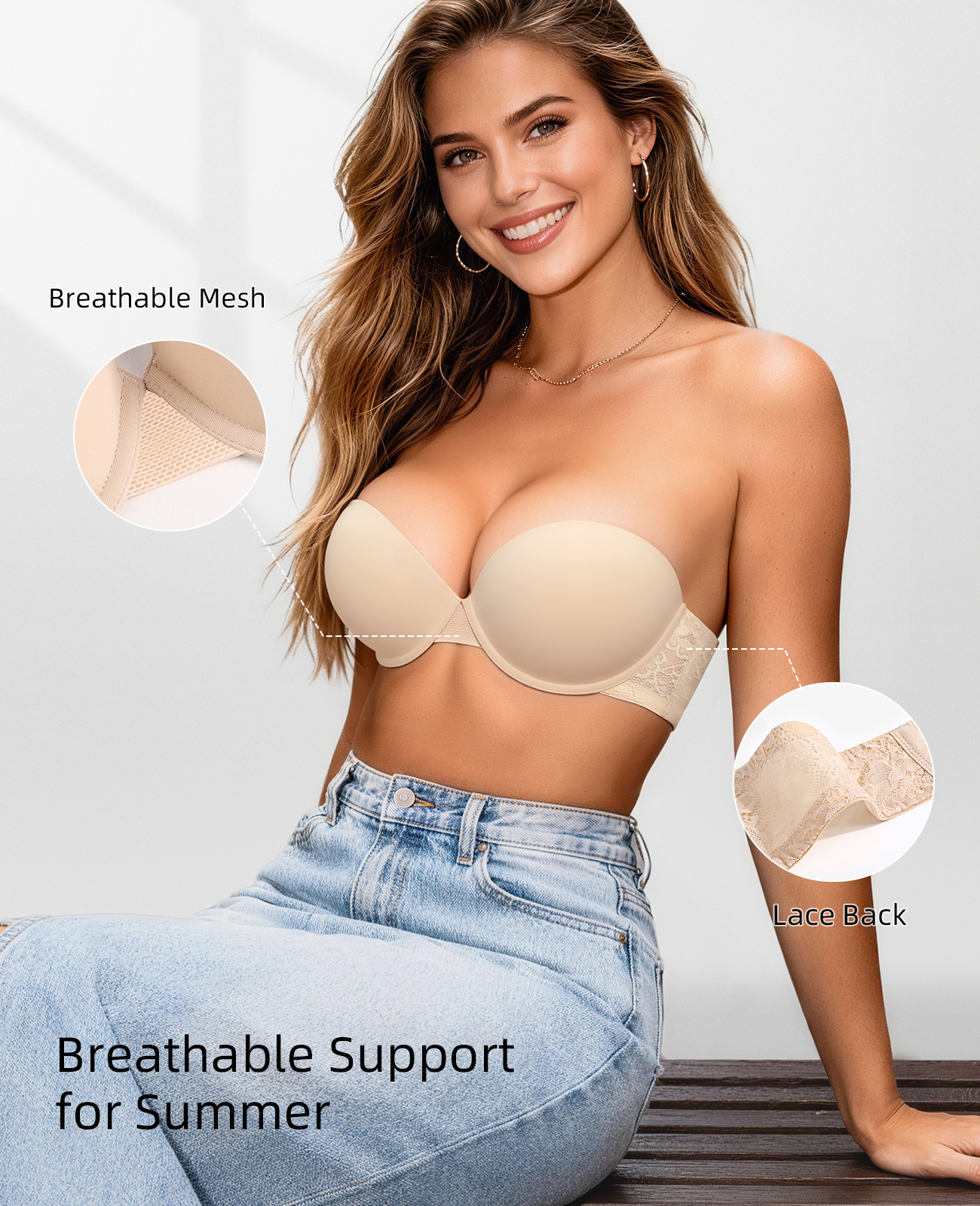 New Push Up Bra Women Lace Pad – Convertible Bra Multiway Bewertung und Preis