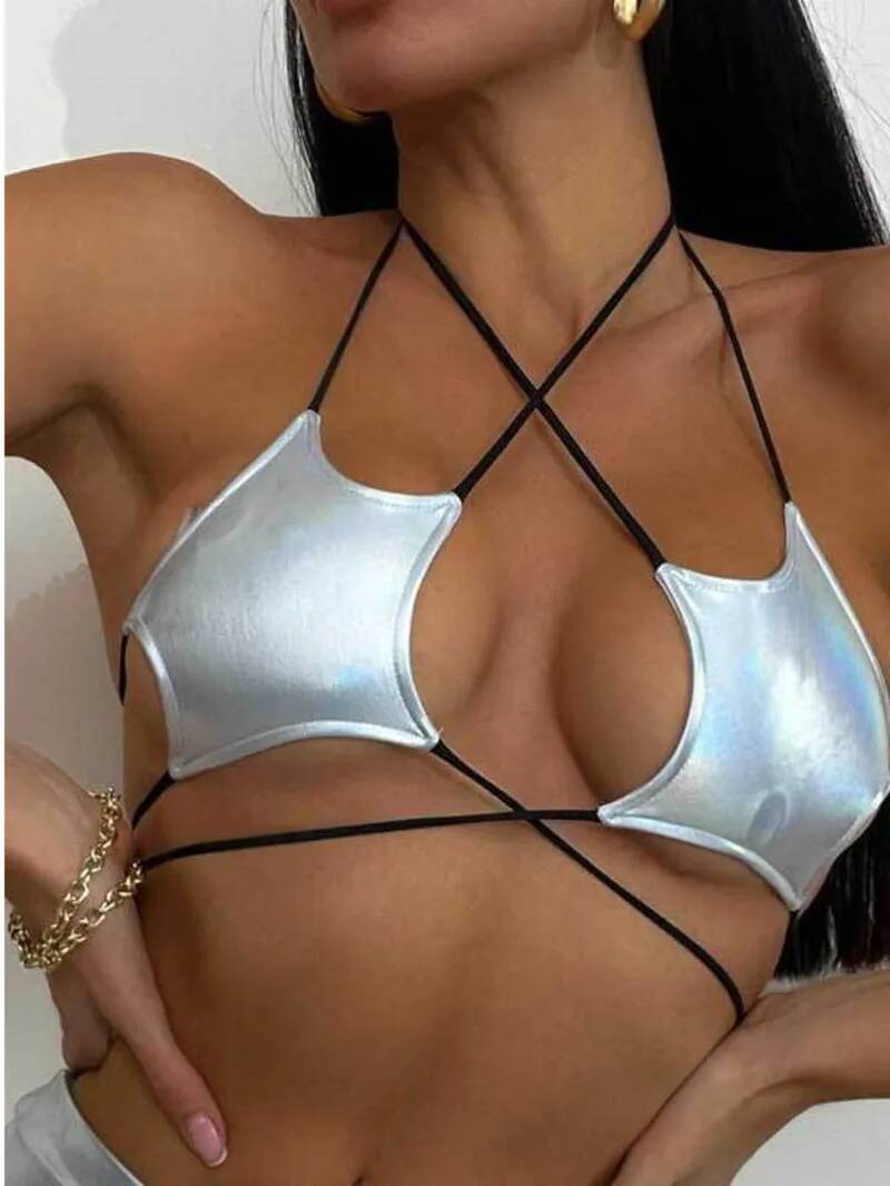 Women's Metallic Star Bra Top  – Lace Bralette Set Bewertung und Preis