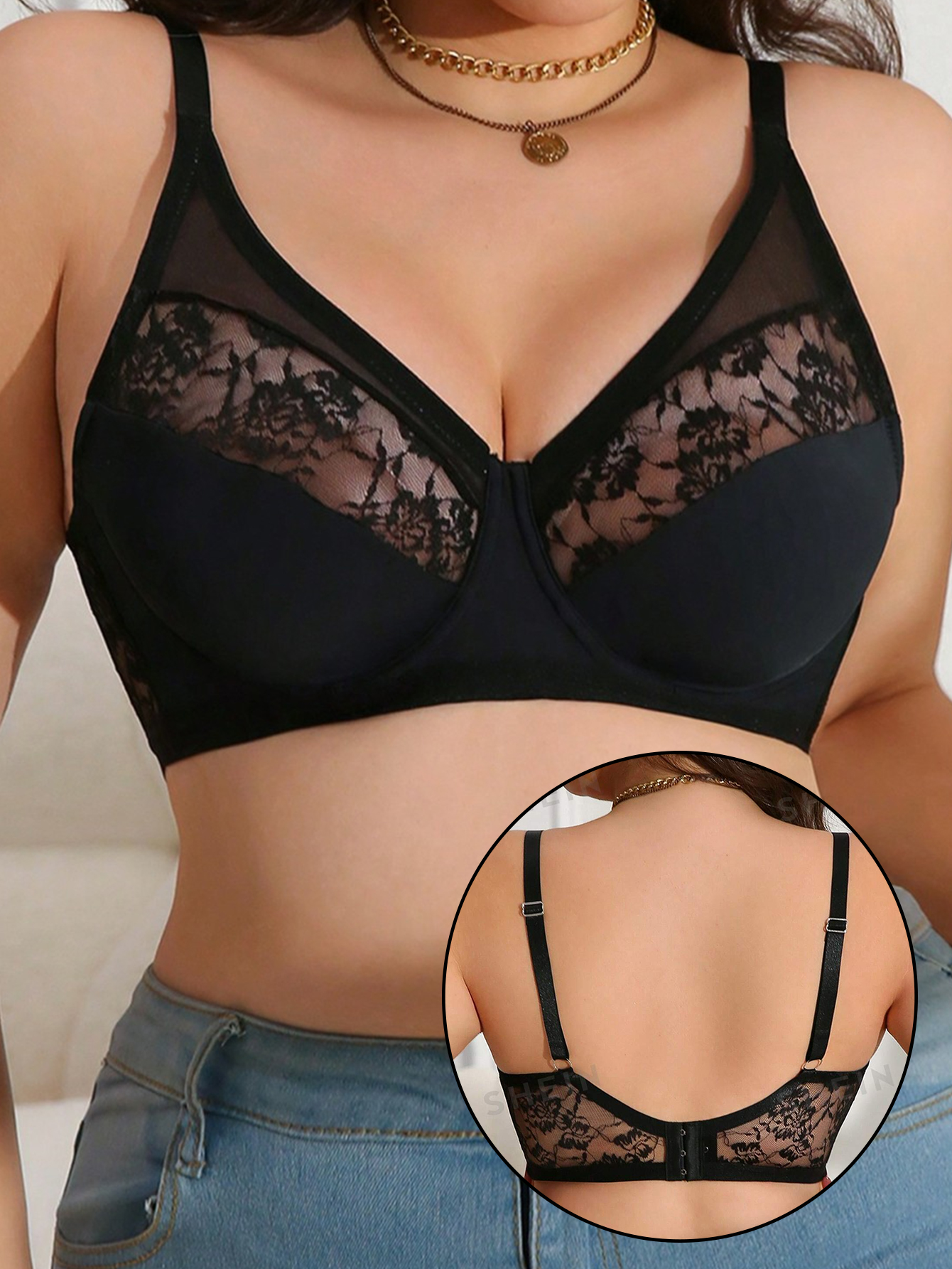Plus Size Lace Minimizer Bra,  – Minimizer Bra Women Bewertung und Preis