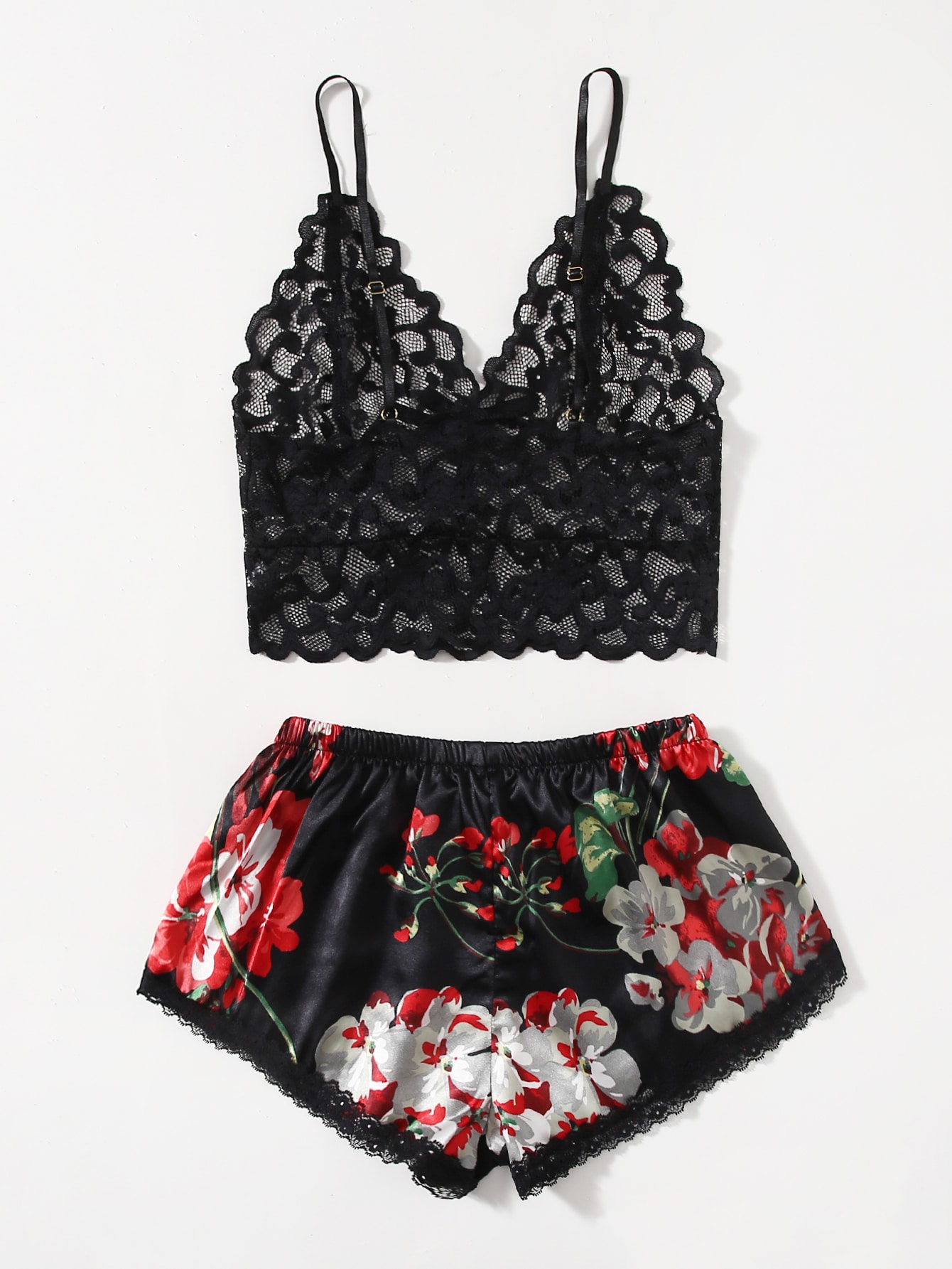 Floral Lace Pajama Set for Wom – Lace Bralette Set Bewertung und Preis