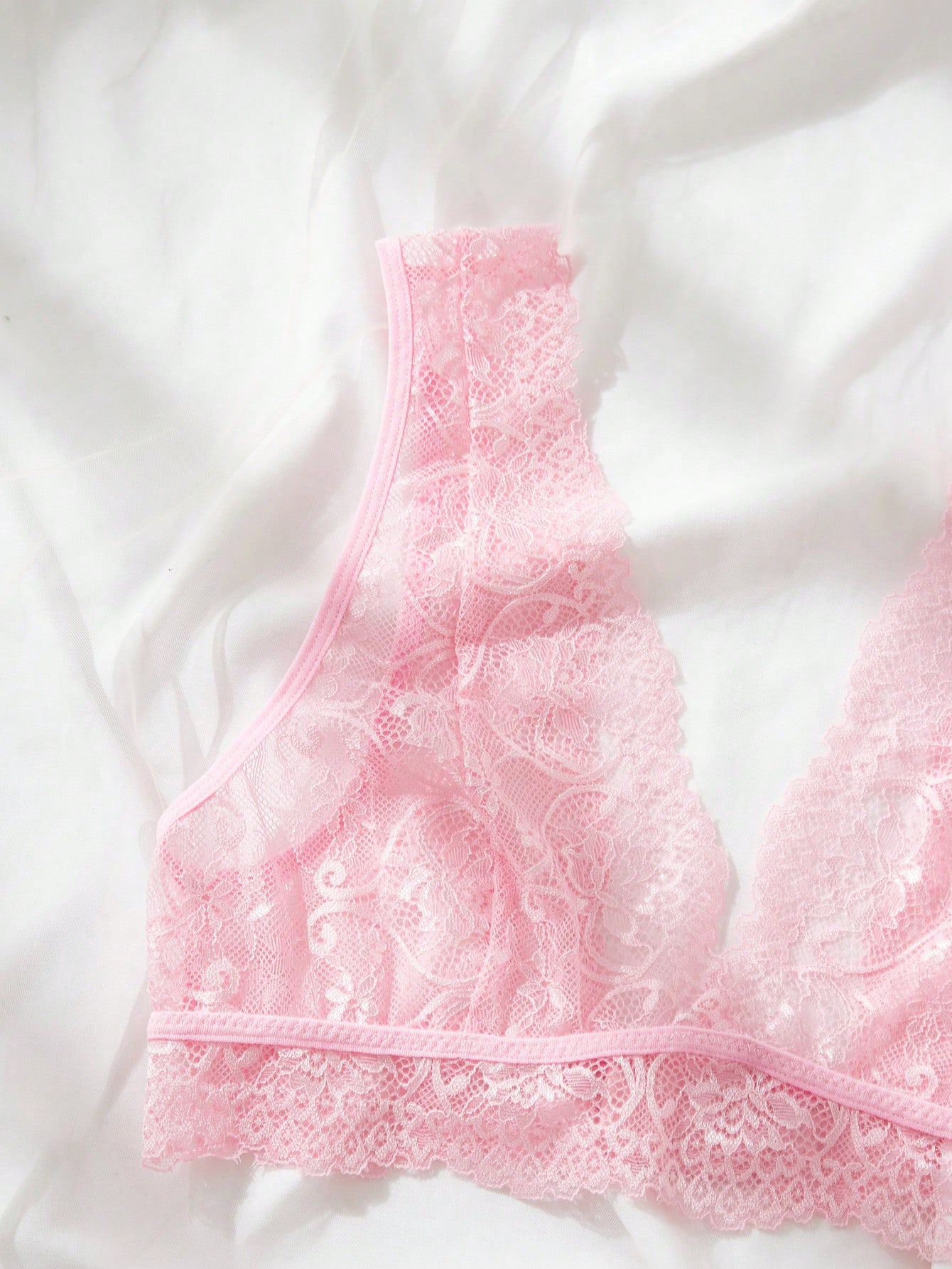 Pink Lace Lingerie Set Sheer F – Lace Bralette Set Bewertung und Preis