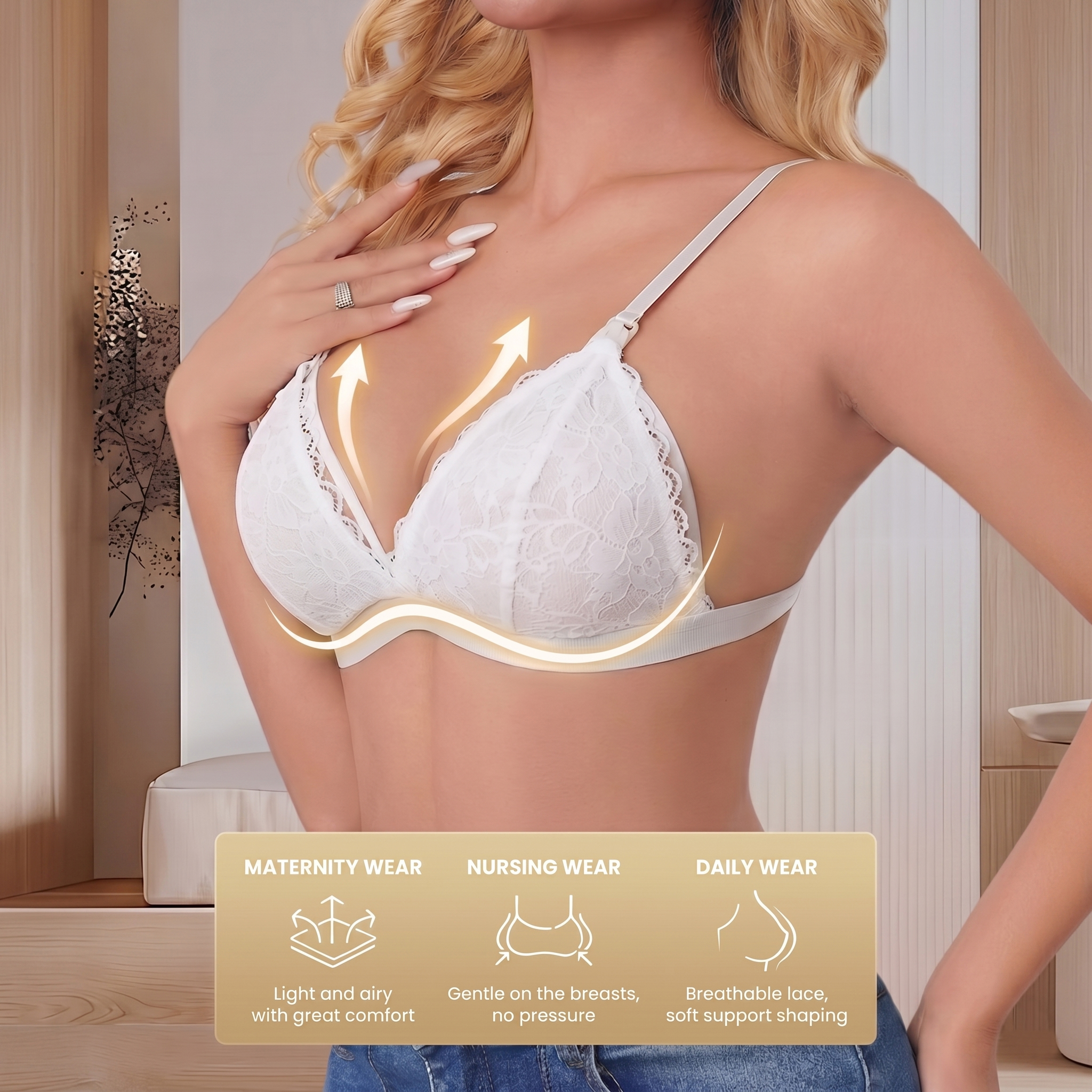 Women's White Lace Maternity N – Nursing Bra Clip Bewertung und Preis