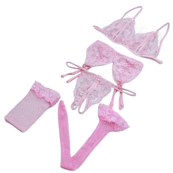 Lace Women Lingerie Set 4 Pcs  – Sheer Bra Lace Bewertung und Preis