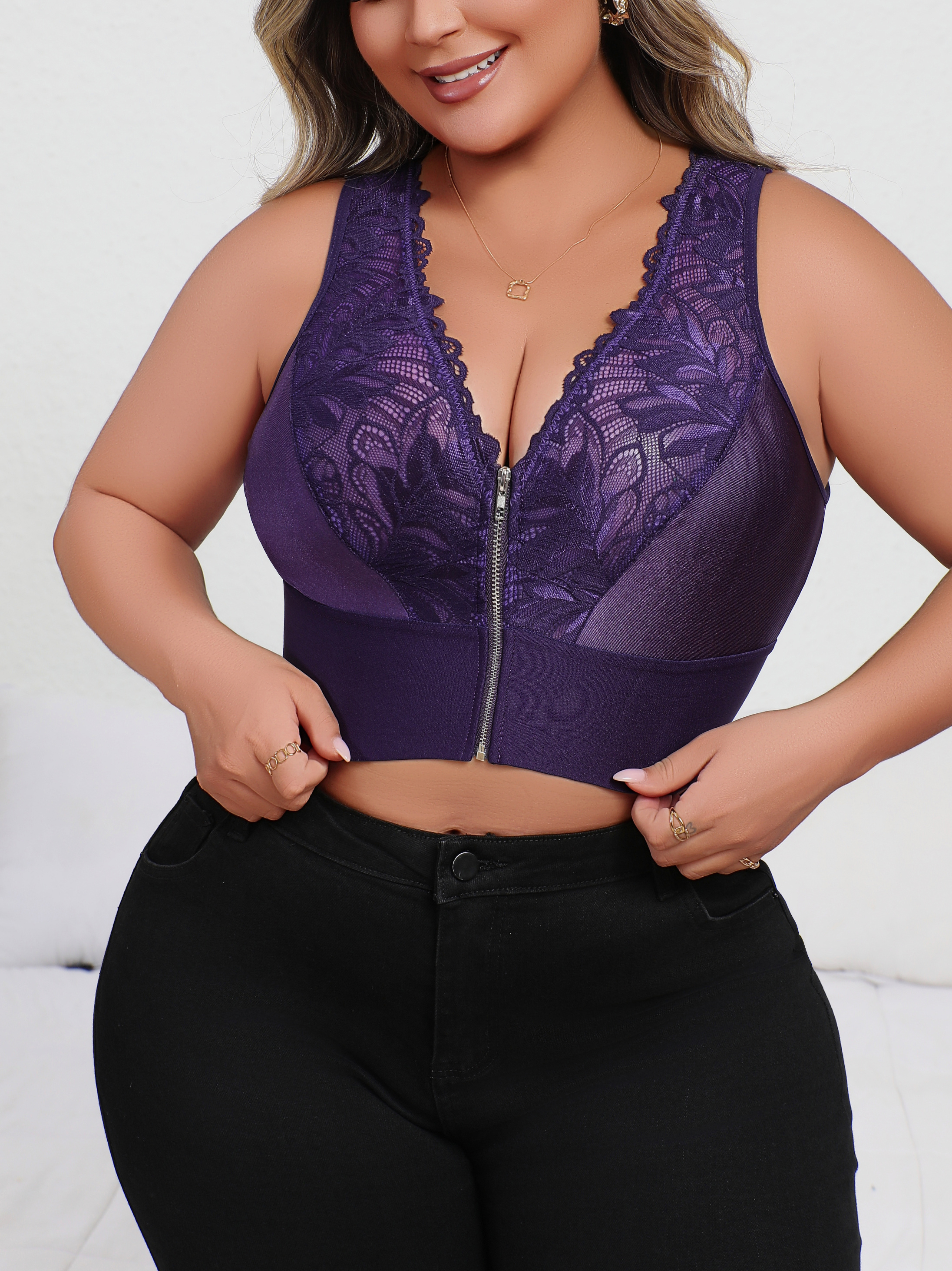 New Arrival Plus Size Sexy Pur – Plunge Bra Push Up Bewertung und Preis