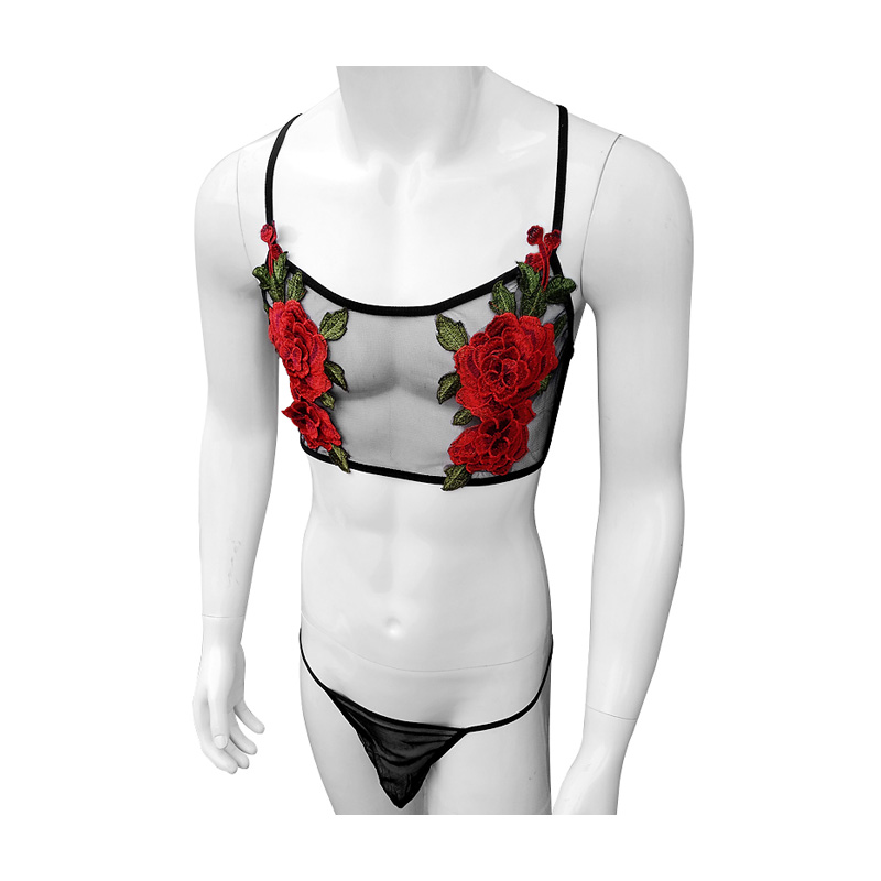 Sexy Embroidery Mens See Throu – Sheer Mesh Bra Bewertung und Preis