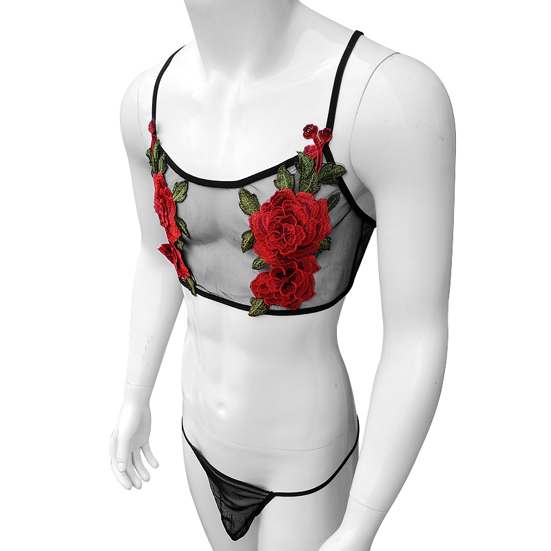 Sexy Embroidery Mens See Throu – Sheer Mesh Bra Bewertung und Preis